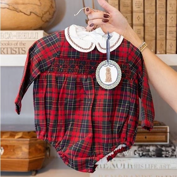 Edgehill Collection x Darby Fallon Clark Gunner Plaid Peter Pan Collar Bubble - Picture 2 of 8